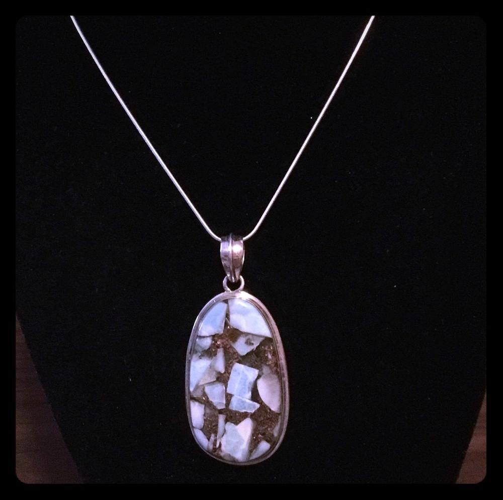 Oval Laramir Copper Oronite Silver Necklace
